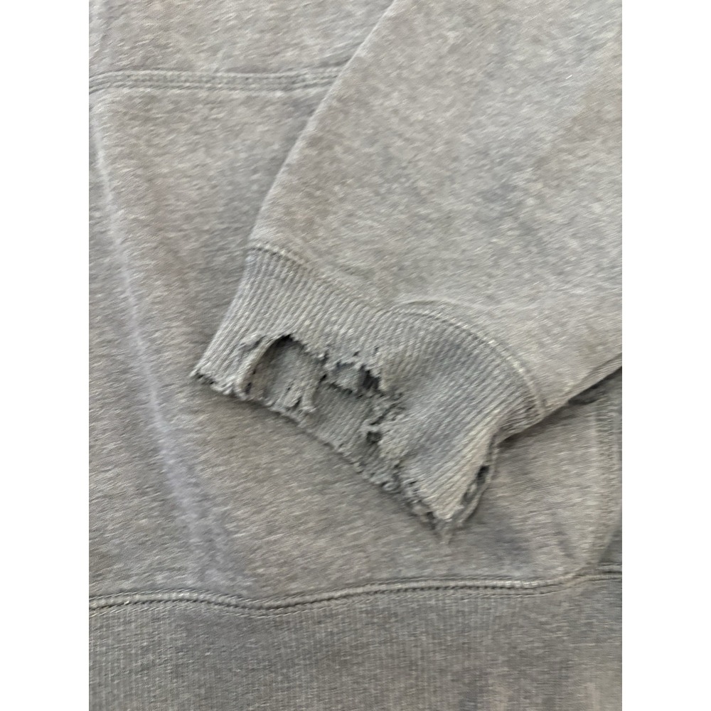 Vintage Y2K Nike‎ Men's XL Grey Swoosh Thrashed Distressed Hoodie Sweatshirt - Picture 8 of 9